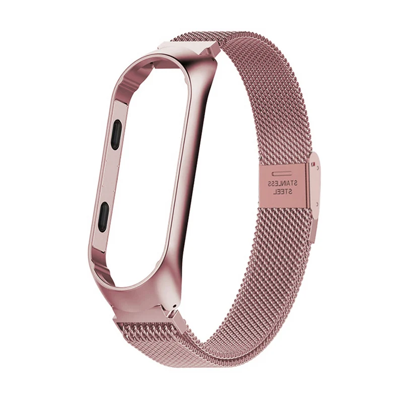 PINK Браслет Amazfeel для Mi Band 4/3 наручный ремешок MiBand 3 MiBand 4 ремешок Браслеты из нержавеющей стали - Цвет: PINK