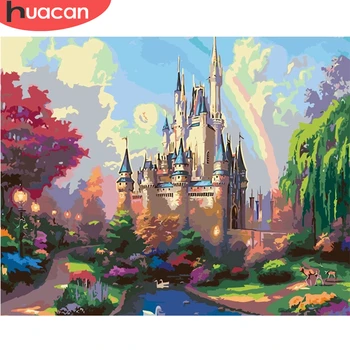 

HUACAN Painting By Numbers Scenery DIY Pictures By Number House Hand Painted Paintings Drawing On Canvas Art Gift Home Decor