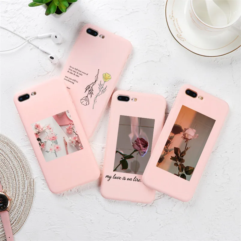 

Art Flower Rose Phone Case For iPhone 7 Cases For iPhone 11 Pro X XR XS Max 7 8 6 6S Plus 5 5S SE Silicone TPU Cover Funda Coque