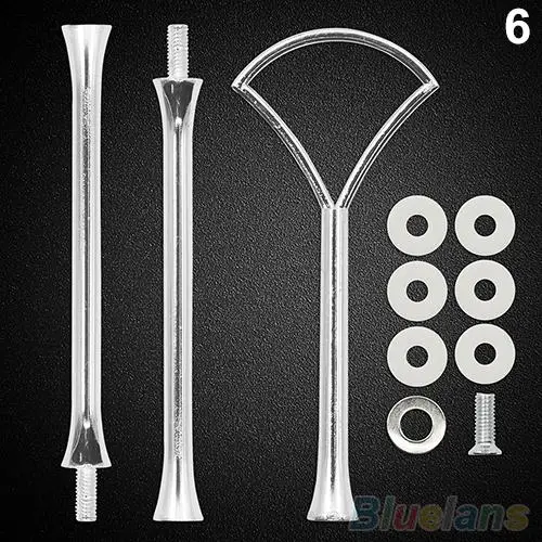 Silver Fan Shape Многоуровневая 2 или 3 ярусная пластина с ручкой, крепежный инструмент, подставка для торта, кухонная посуда, посуда для выпечки, столовые Кондитерские принадлежности - Цвет: Silver Fan Shape