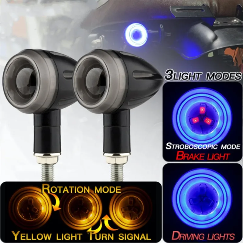 2/4 PCS Universal Motorcycle LED Turn Signal Taillight Daytime Running Brake Light Moto Rear Tail Turning Lamp Indicator Blinker |
