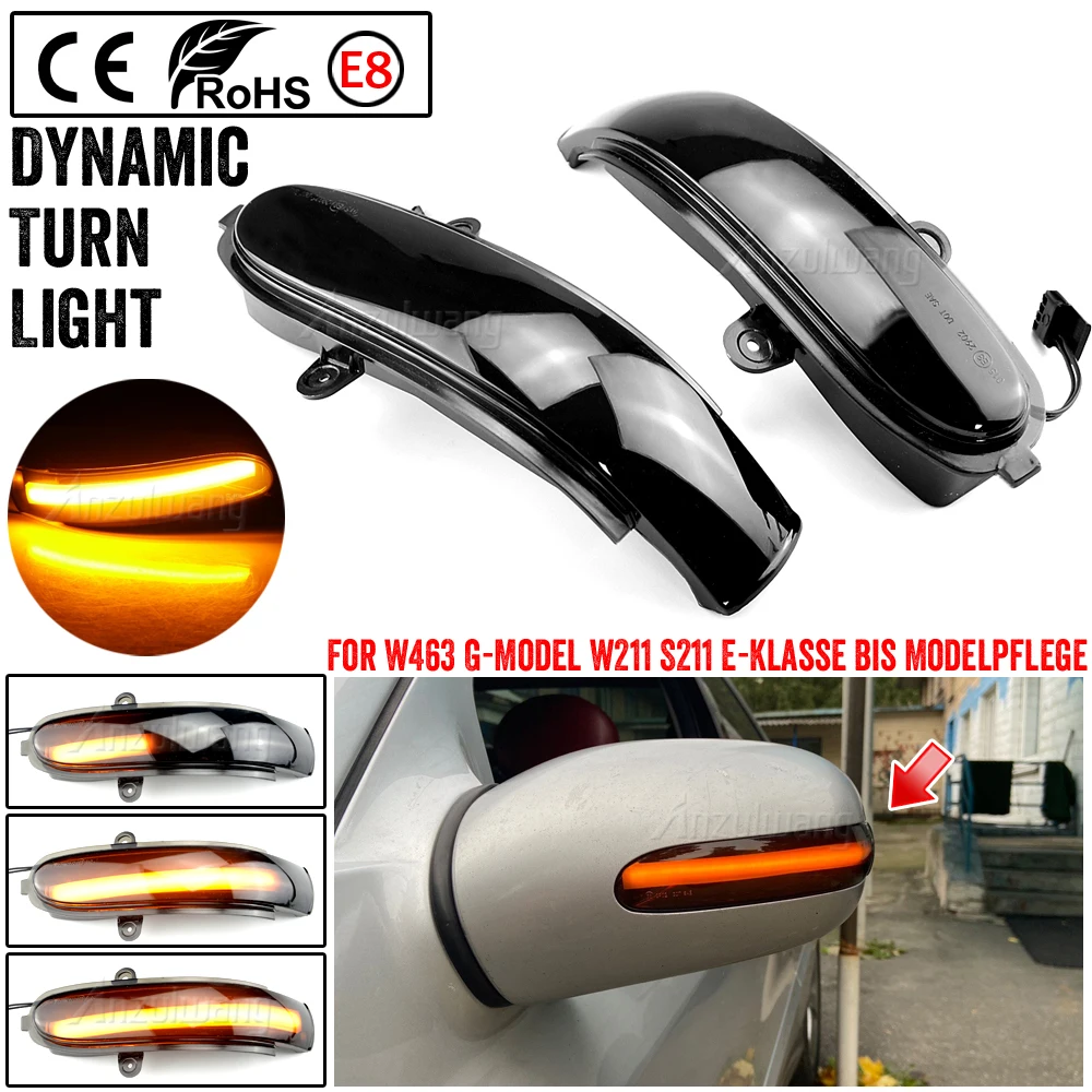 

For Mercedes Benz E Class W211 S211 Rearview Mirror Indicator Repeater Lamp LED Dynamic Turn Signal Light 2002-2007 G Class W463