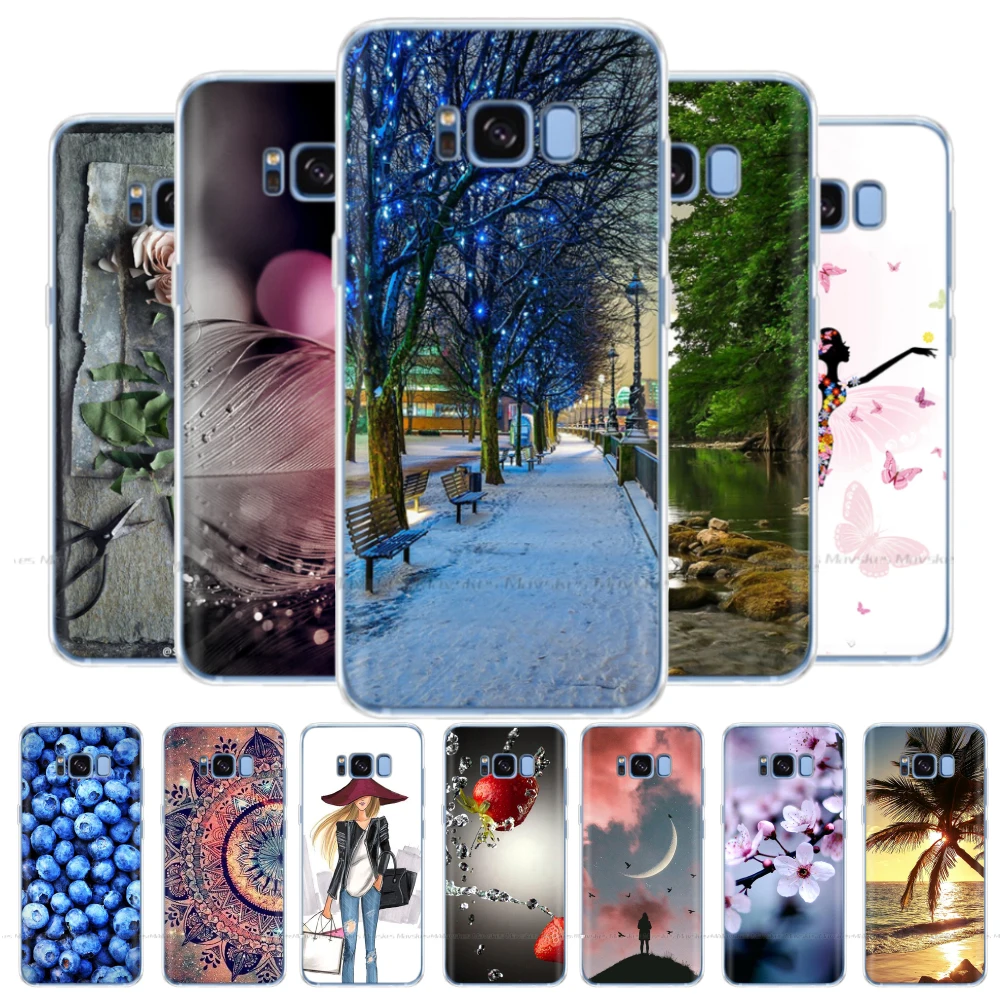 Силиконовый чехол для Samsung Galaxy S8 G950 g950f задняя крышка samsung s8 plus + G955F защитный бампер