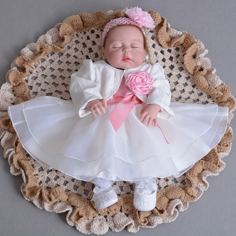 Крестильное платье для малышей; крещение новорожденных; наряды; vestido bebe; фатиновое кружевное платье-пачка для дня рождения; Одежда для девочек; платье с цветочным узором для девочек; цвет розовый - Цвет: Dress with Balero