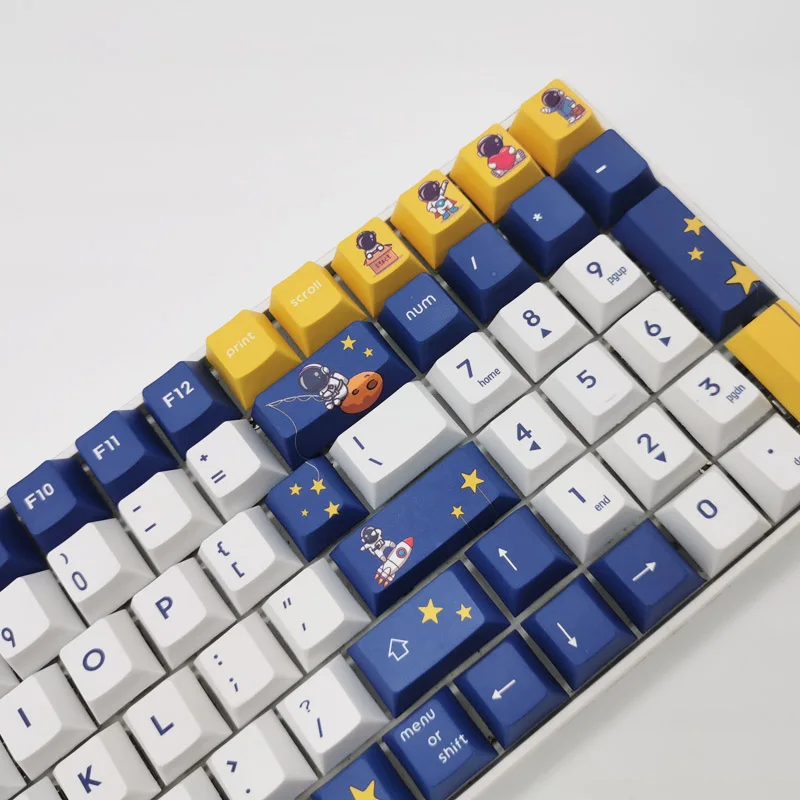 130KeysThemeAstronautKeycapForMXSwitchGamingMechanicalKeyboardCherryProfilePBT