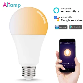

WiFi Smart Light LED Bulbs E27 E26 14W Warm Cold White Dimmable Lamp Colour Changing Mood Control by Alexa and Google Home