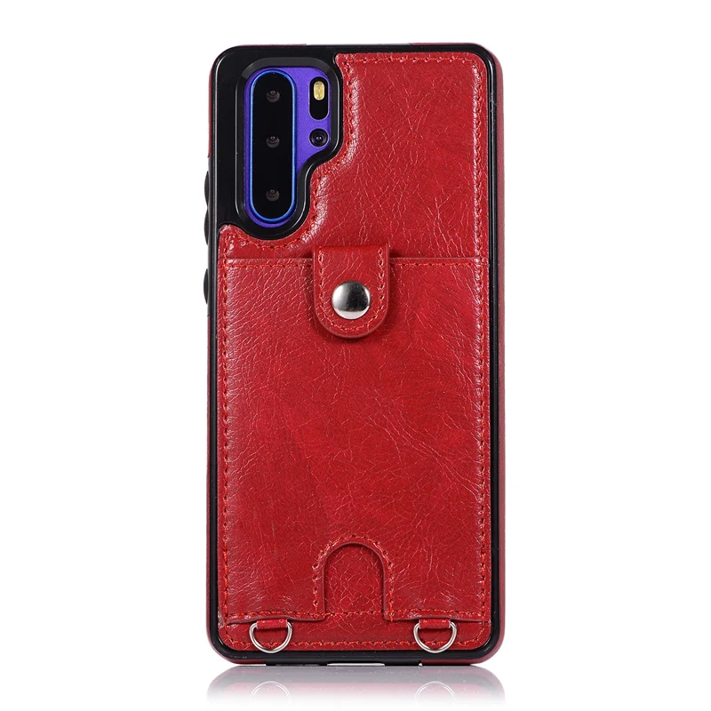 Red Плечевой ремень противоударный чехол из искусственной кожи для huawei mate 20 P30 Pro Чехол модный роскошный P30 Lite чехол держатель для карт чехол - Цвет: Red