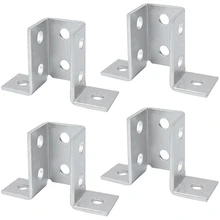 Support de connecteur de raccord à 90 degrés en forme d'aile à 8 trous pour Section de canal à 3 voies, pour canal de jambe de force de 1 à 5 et 8 pouces (paquet de 4)