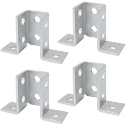 Support de connecteur de raccord à 90 degrés en forme d'aile à 8 trous pour Section de canal à 3 voies, pour canal de jambe de force de 1 à 5 et 8 pouces (paquet de 4) 