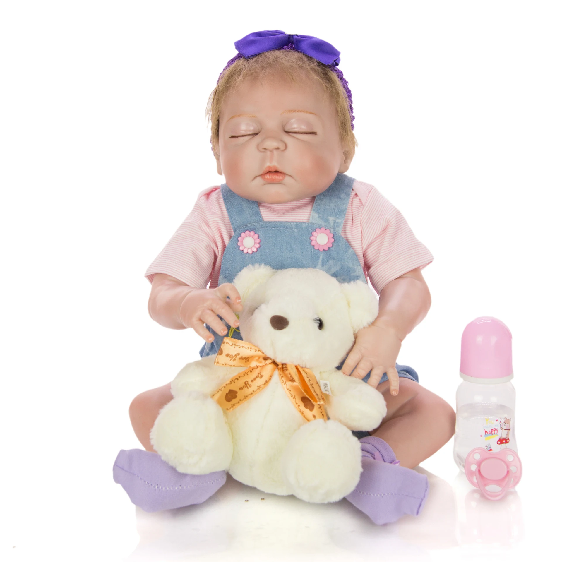 23 дюймов закрытые глаза Bebe Reborn Boneca реалистичные мягкие силиконовые Новорожденные Menina Reborn куклы игрушки для детей подарок