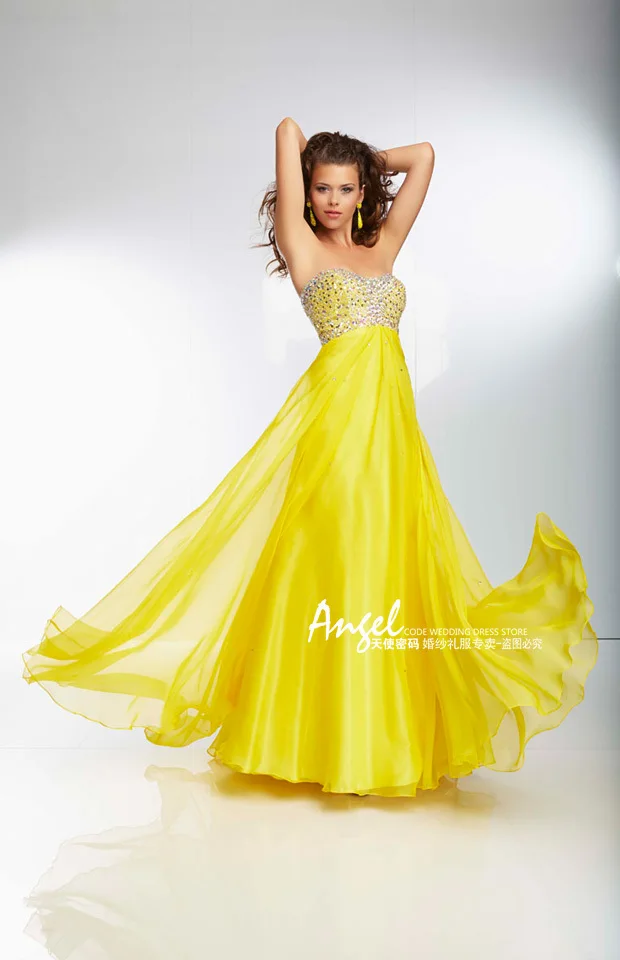 ; robe de soiree Новая модель купального костюма «сексуальным вырезом на спине и с украшением в виде кристаллов Милая vestido de festa желтый Платья для выпускного