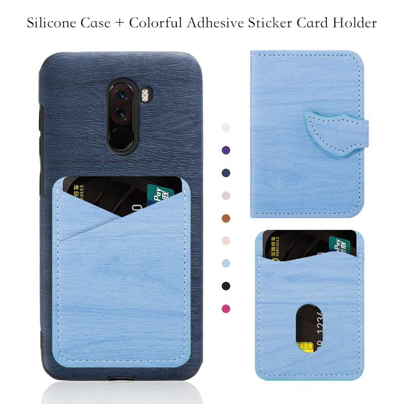 

Wood grain PU Leather Phone Case For Xiaomi Pocophone F1 Soft Silicone Case For Xiaomi Pocophone F1 Gel Phone Back Shell