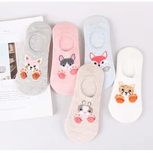 Носки с котом женские носки 5 пар японских Харадзюку забавных животных печати зима осень модные милые женские короткие носки подарок для девочек 30