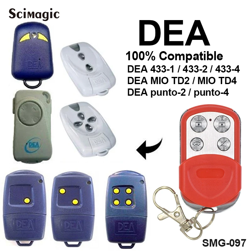 

433mhz remote control copy DEA 433-1 433-2 433-4 yellow button DEA MIO TD2 handheld transmitter 433.92 mhz fixed code Key Fob