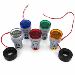 Voltmètre numérique AC 50 500V 0 100A, 22mm, ammètre, Mini indicateur, lampe Led, voltmètre de tension et de courant avec CT 