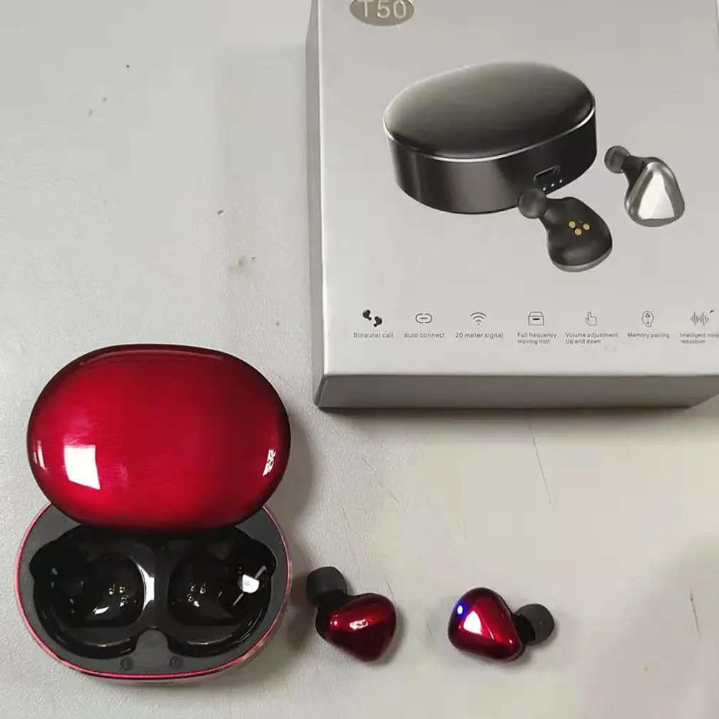T50 TWS Bluetooth наушники мини шумоподавление игровые беспроводные наушники 6D стерео гарнитура без рук спортивные наушники беспроводные