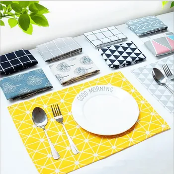 

40x60cm Simple Style Rectangle Quality Napkin Dinner Table Mats Cotton Place Mats for Table Decor Bowl Plate Pad Coasters 1pc