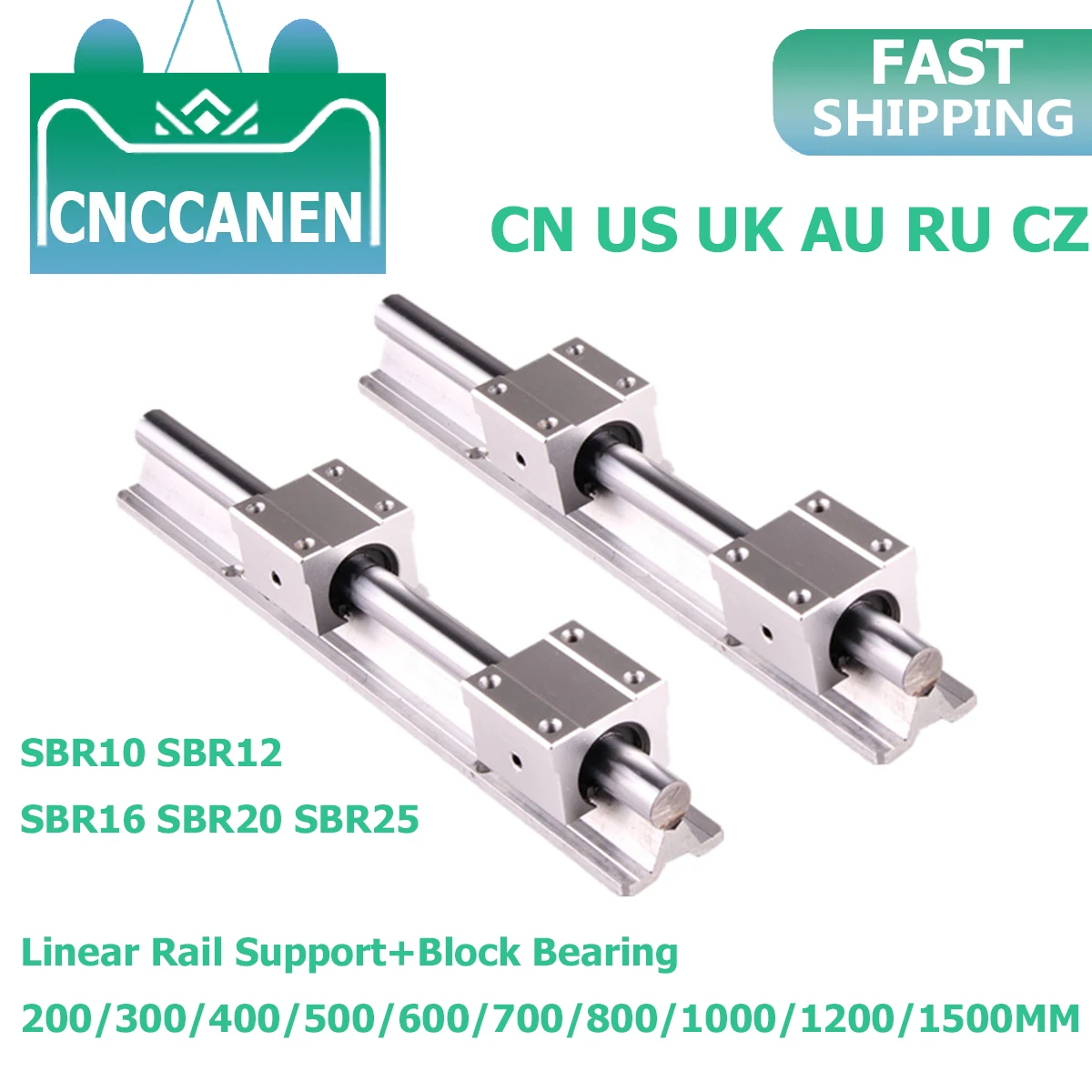 Rolamento Linear do Bloco de Guia para a Peça do Cnc Grupo do Trilho Sbr12 Sbr16 Sbr20 Sbr25 300 400 500 600 800 1000 1200 mm Peças Peças