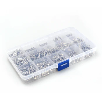 

600 Pcs/set Screws Kit Countersunk Cross Flat Stainless-Steel Self Tapping Set