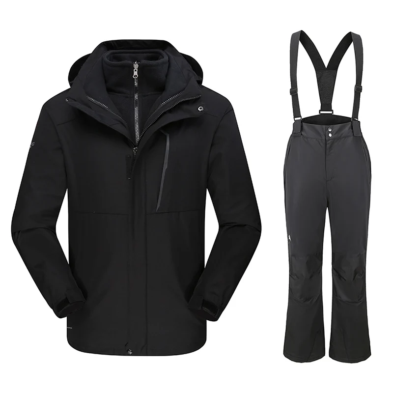 Black J black P Goexplore ore лыжный костюм для мужчин зимний теплый непродуваемый Водонепроницаемый Спорт на открытом воздухе зимние куртки и брюки Горячая Лыжная Экипировка для мужчин t сноуборд набор - Цвет: Black J black P