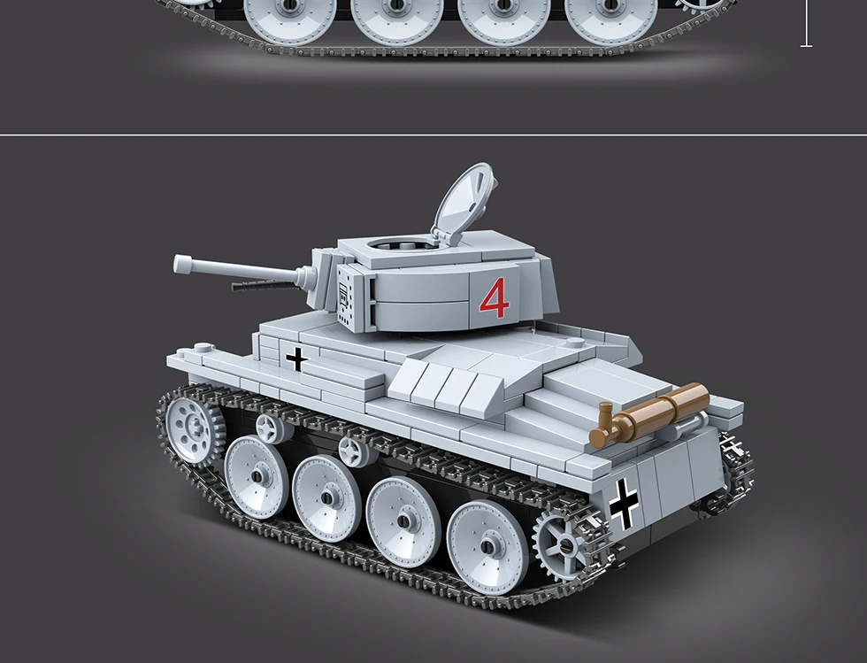 535 шт. Technik LT-38 светильник Танк строительные блоки Совместимые военная армия город солдат полиция фигурки оружие Наборы кубиков Подарочная игрушка