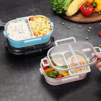 

Tableware Sealed Portable Lunch Box With Compartments Kids Bento Box Microwave Insulated Food Container Dropship
