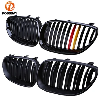 

POSSBAY Kidney Hood Grill Gloss Black Red Yellow Front Center Grilles for BMW 5-Series E60 530xd/535i/520d/540i Sedan 2003-2010