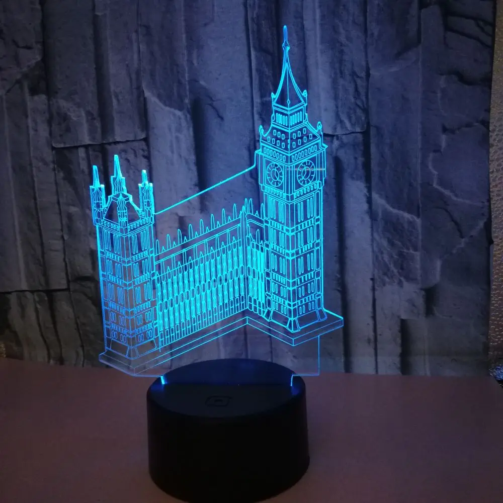Светодиодный прикроватный ночник 3D в форме модели настольная лампа с Usb Биг Бен