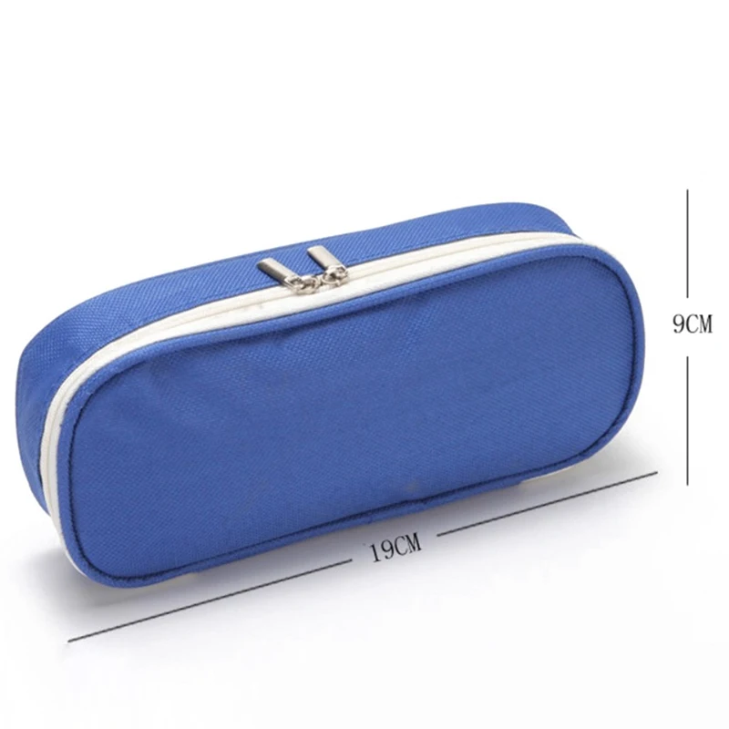 

High Quality Solid Color Oxford Cloth Pencil Case Double Zipper Large Capacity Pencil Case Creative Girl Boy School Stationery