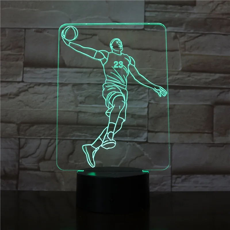 

LeBron 23 Basketball Shape LED NightLight 3D Sports Table Desk Lamp Lighting Kids Room Decor Luminaria Gift 3268