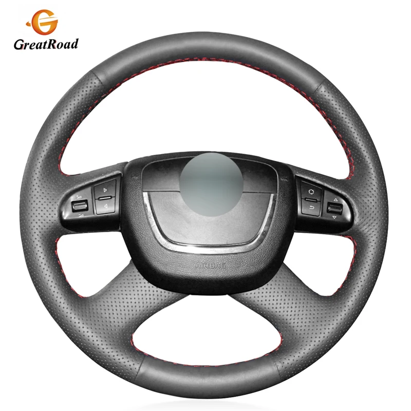 Черные сапоги из натуральной кожи чехол рулевого колеса автомобиля для Skoda Octavia