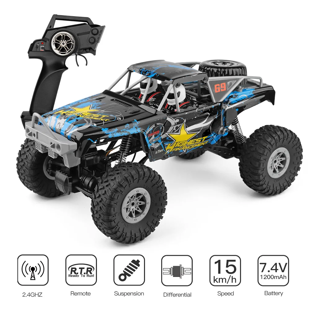 

Wltoys 104310 1/10 Rc Car Climbing Car 10Km/h 4Wd Dual Motor Rc Buggy Off-Road Drift Truck 2.4G Remote Control Car Children Toys