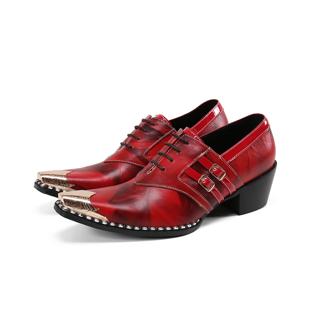 

Fashion Steel toed Men'S Shoes High Top Dress Shoes Lace up Genuine Leather Wedding Shoes Big Size 47
