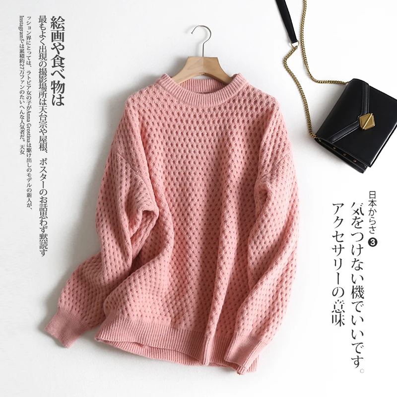 

Knitted Sweater Women Jumper Winter 2019 New Fashion o-neck solid Embroidery Casual Thick Pullover Fashion chic warm knit top