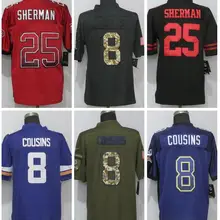 А+++ Качественная мужская футболка для взрослых 25 Шерман 8 Cousins Миннесота