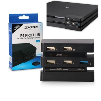 

Extra 5 Ports USB 3.0 2.0 Hub Extension High Speed Adapter Converter for Playstation PS4 Pro Console Convert 2 Ports to 5 Ports