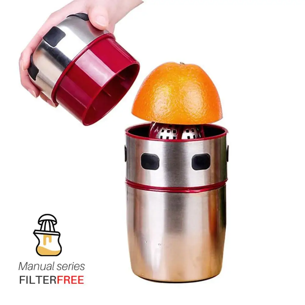 

Manual Juicer Portable True 304 Stainless Steel Hand Grapefruit Squeezer Lid Rotation Squeezer for Oranges, Lemons, BPA FREE