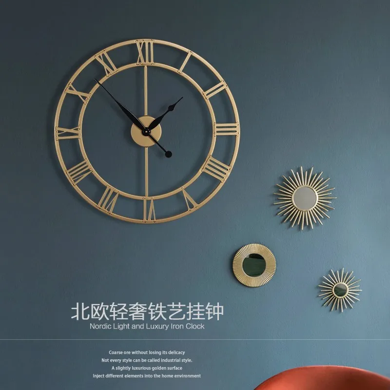 European Wall Clock Extravagant Atmosphere Creative Personality Clock Not Punch Reloj Mural Super Quiet Clock Decorate 6D118