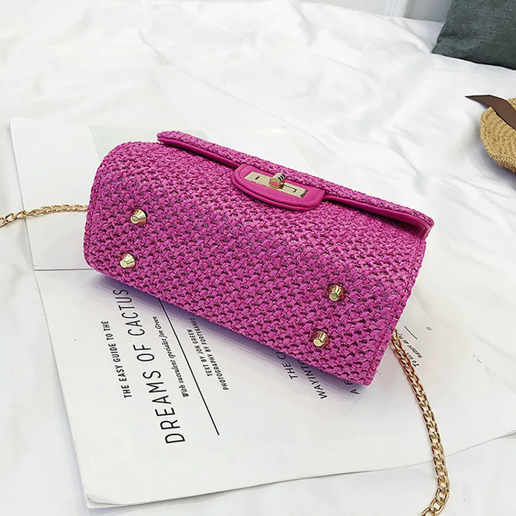 Женская модная сумка на плечо однотонная сумка тканая пляжная сумка Sac Bandouli Re Femme# T3G