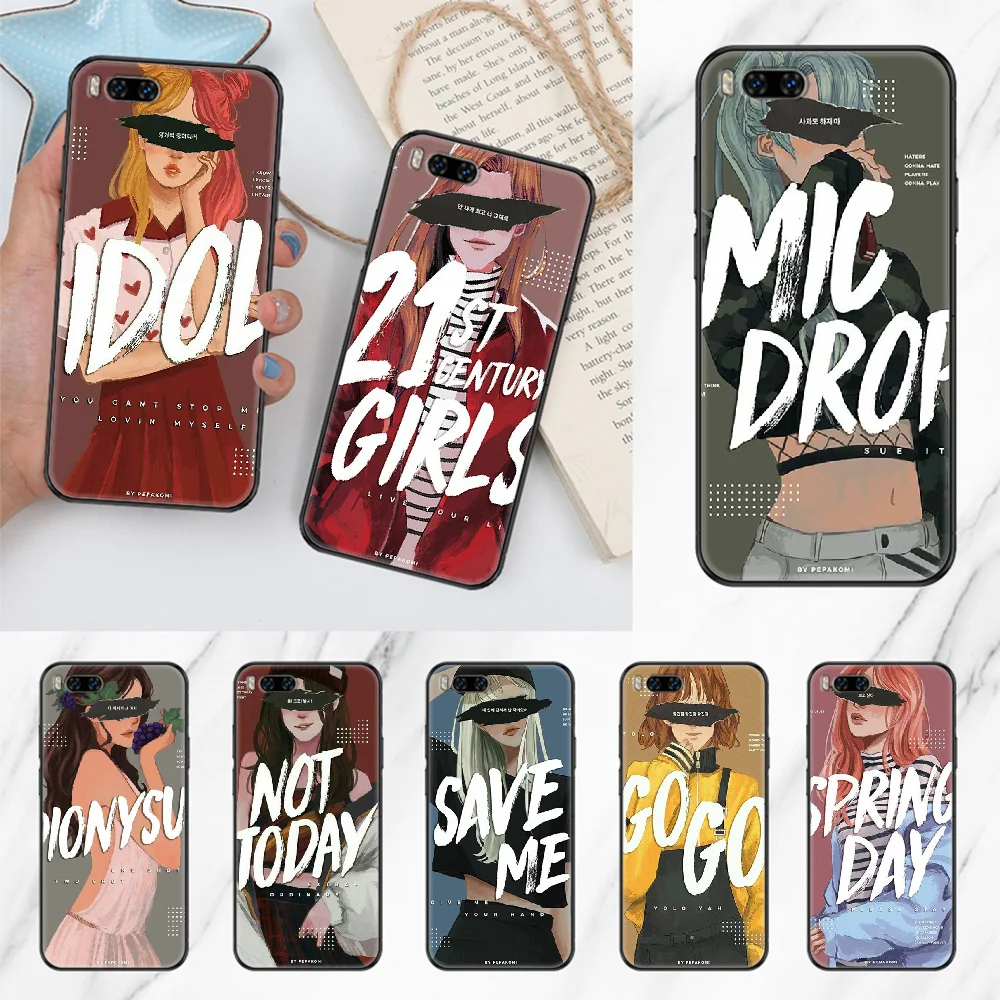 Pepakomi BTS Perfect Phone case For Xiaomi Mi Max Note 3 A2 A3 8 9 9T 10 Lite Pro Ultra black 3D funda painting bumper trend | Мобильные