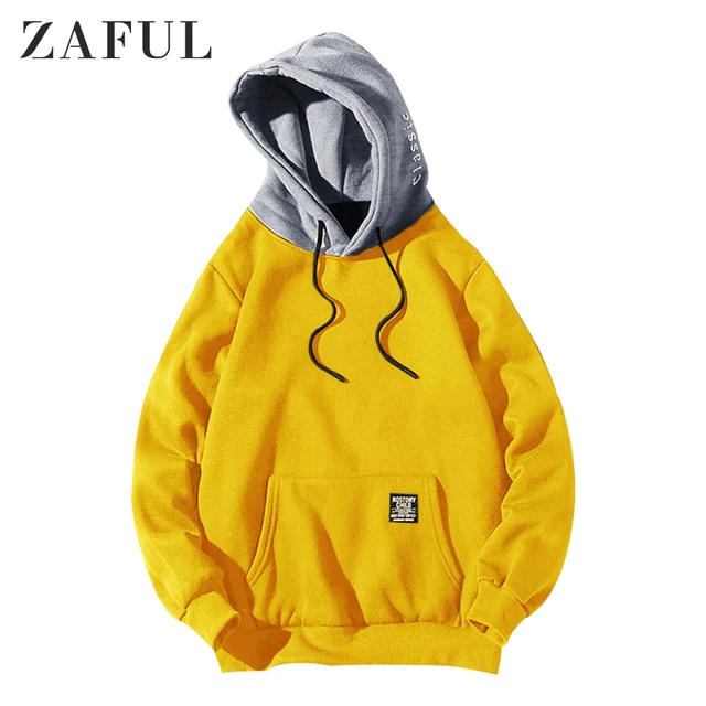 ZAFUL Color-Blocking Letter Patch Detail Pouch Pocket Fleece Hoodie Hip Pop  Hoodies Cool Pullovers Sports Men Hoodie Sweatshirts - AliExpress
