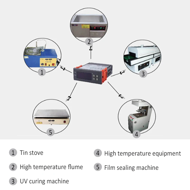 Digital Temperature Controller Digital Thermostat Digital Temperature Controller-99~400 degree PT100 M8 Probe Thermocouple Sensor Embedded Thermostat 220V Heating Cooling Switch