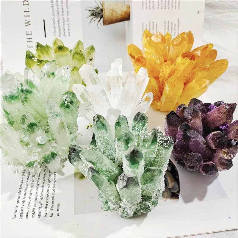 

Crystals Healing Stones Laboratory Purple Phantom Quartz Cluster Ghost Crystal Cluster For Buyer