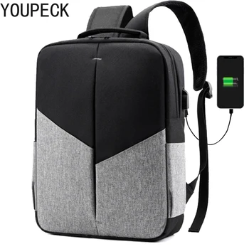 

Male Backpack 2020 New Fashion Men's Outdoor Travel Computer Bag with USB Charge Port Female Student Schoolbag