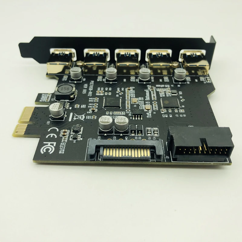 Супер Скоростной PCI-E к USB 3,0 19-Pin 5 портов PCI Express карта расширения адаптер SATA 15Pin разъем с драйверами CD для настольных ПК