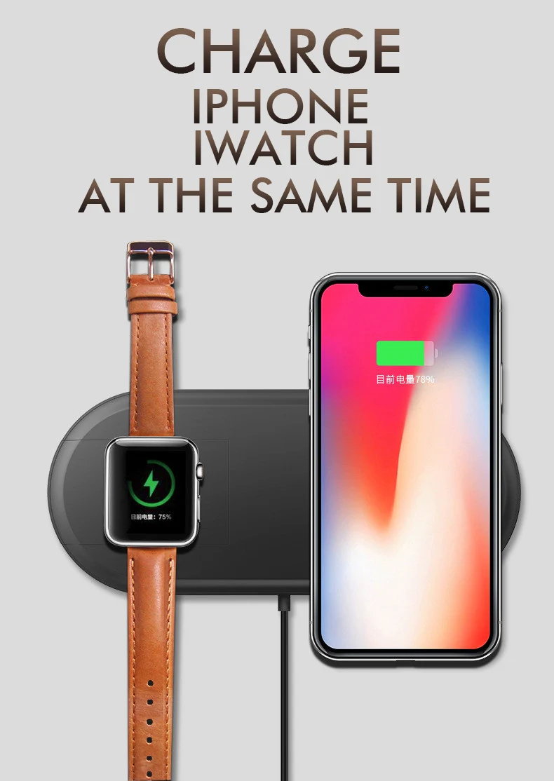 Musubo Беспроводное зарядное устройство для iWatch 2 Qi Быстрая зарядка для часов серии 4 Роскошные для Apple Watch 3 iPhone 11 Pro Max быстрое зарядное устройство