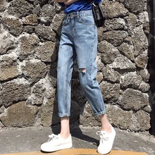 Дешевые оптовые продажи Новинка весна лето осень женские модные повседневные джинсовые брюки FP313