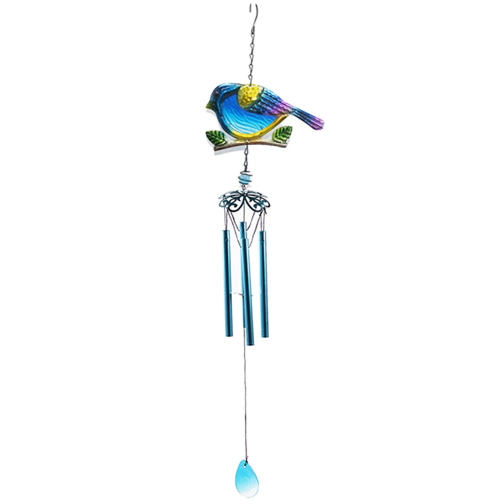 Sitting Bird Portable Metal Glass Decor Wind Chimes Yard Home Hanging Bells Outdoor Garden Ornament Oc18 - Цвет: A3