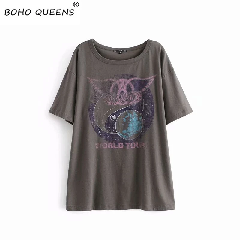 Boho, винтажная, шикарная, женская, звездная полоса, принт, короткий рукав, футболка, женские топы, хлопок, хиппи, футболка, пара, camiseta feminina
