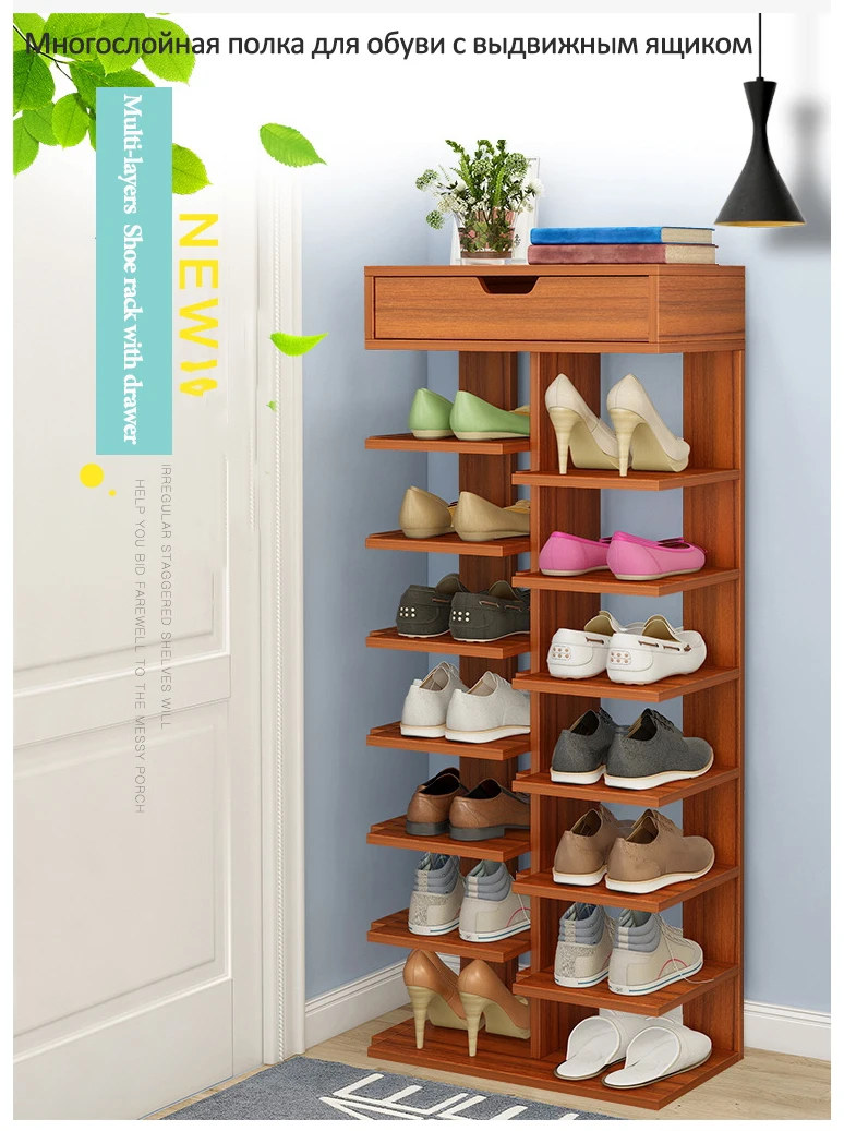 room shoe rack on Double Row Shoe Rack Scarpiera Organizer Wooden Home Furniture Estanteria Para Zapatos For Living Room Shoe Cabinet With Drawer Shoe Cabinets Aliexpress